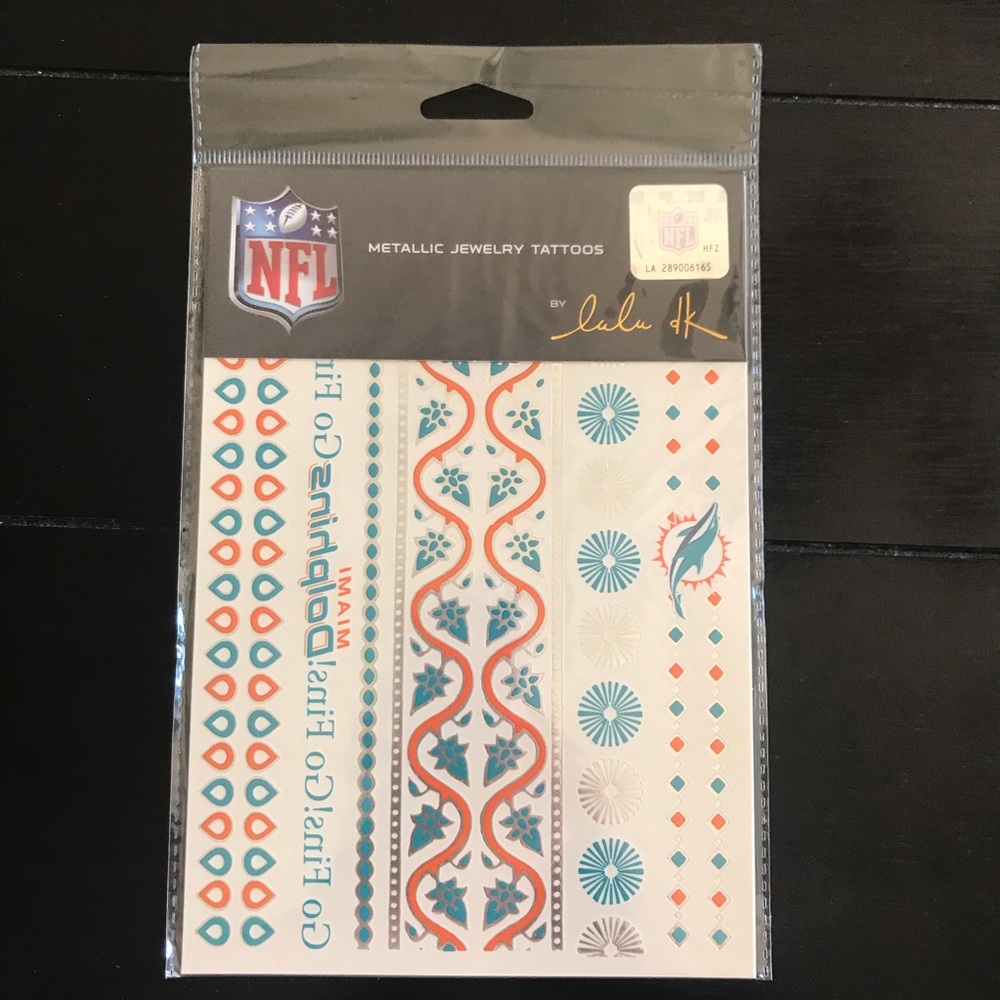 Miami Dolphins Lulu DK Metallic Jewelry Tattoos